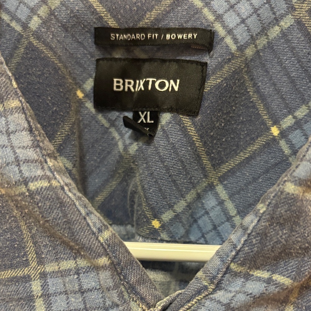 Brixton Bowery Blue Plaid Shirt XL
